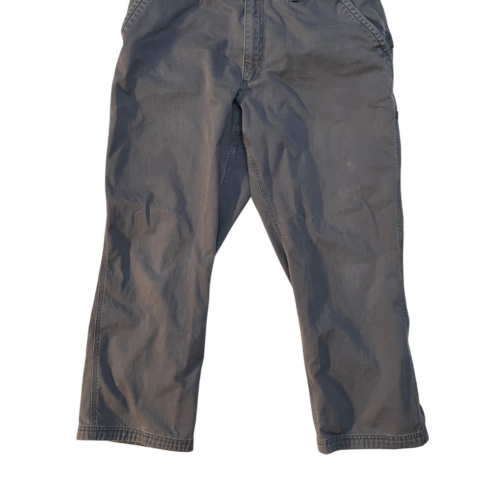 Duluth Trading Co Cargo Pants Mens 40x30 Gray Canvas Straight Carpenter
